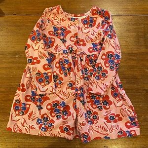 Hanna Andersson Floral Half Button Dress 110cm